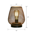 Set of 2 Medium Battery Powered Outdoor lantern, Cordless Metal Lamp with LED Edison Bulb