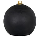 Mini Black Wood Ball Table Lamp with White Fabric Shade